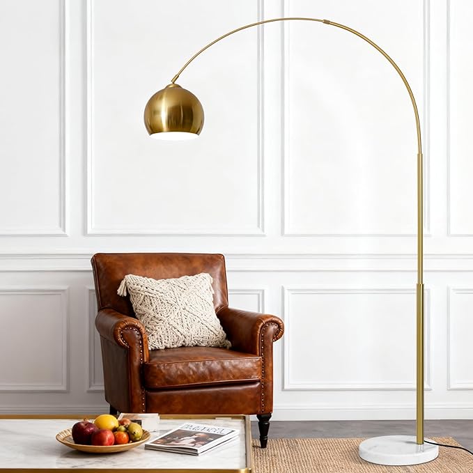 77” Arc Floor Lamp for Living Room, Upgraded Gold Standing Lamp - Image 3
