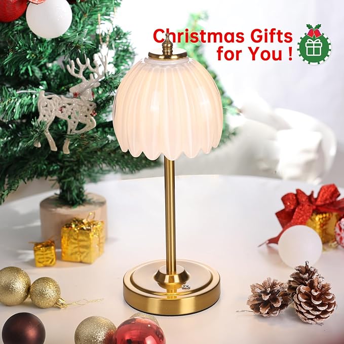 Tulip Table Lamp with 5000mAh Battery & Touch Control, Small Cordless Table - Image 9