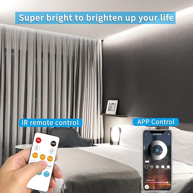 COB LED Strip Lights 6000K 65.6ft DC 24V Dimmable White Flexible LED Tape Light - Image 2