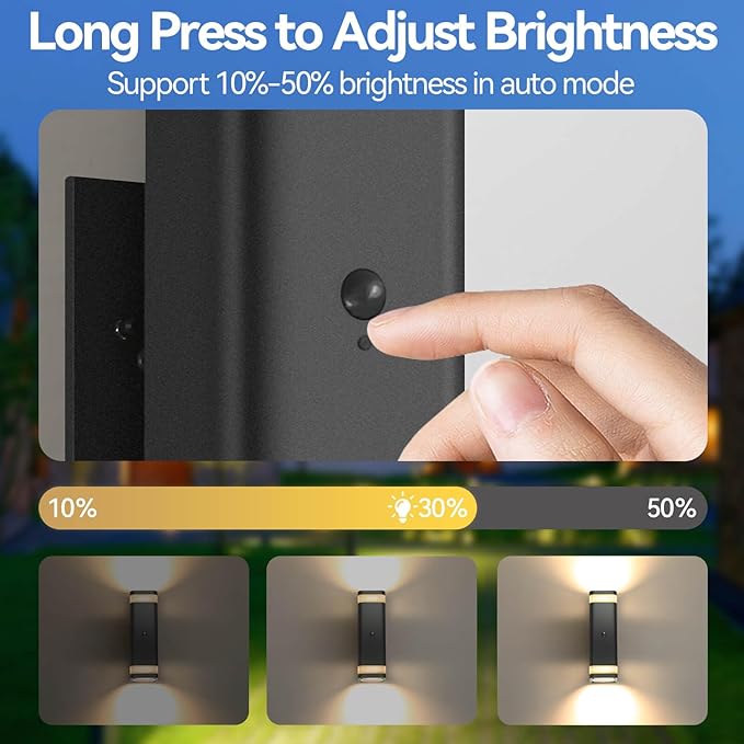 SHIMR Motion Sensor Outdoor Wall Lights 2 Pack, Modern Dusk to Dawn Up Down - Image 6