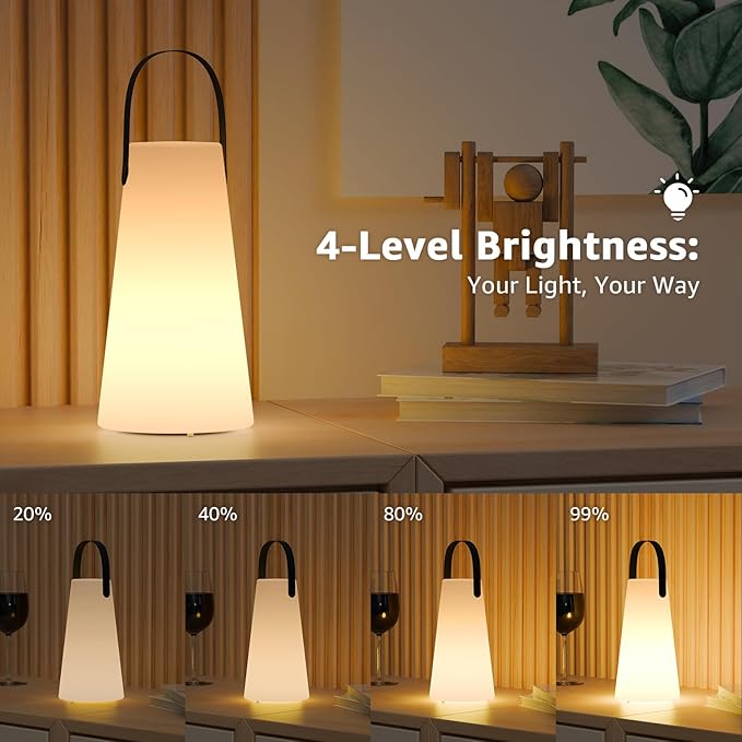 2 Pack Outdoor Lanterns, GGII Rechargeable Cordless Outdoor Table Lamp - Image 3