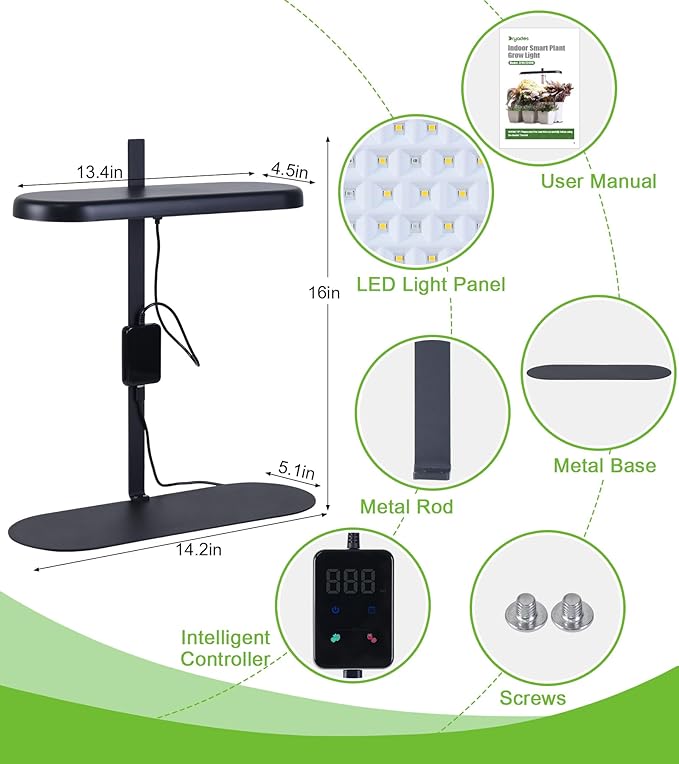 Grow Lights for Indoor Plants, 20W Full Spectrum LED Grow Lamp for Indoor Garden - Image 7