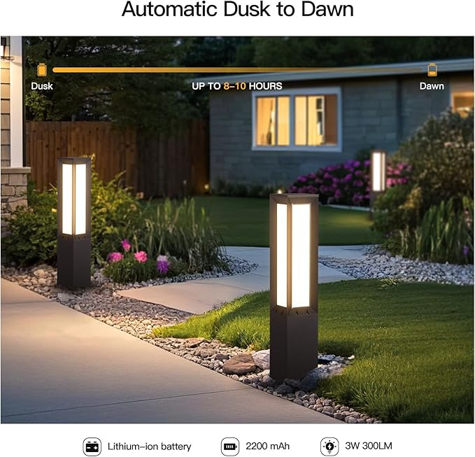 Solar Pathway Light, 31.5" Landscape Path Lights Outdoor Waterproof, Aluminum - Image 4