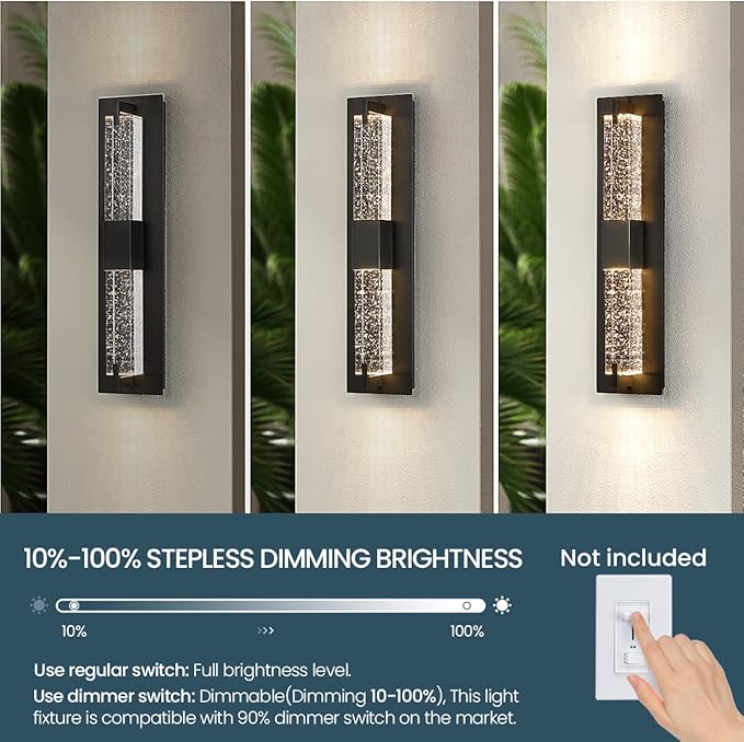 WOSHITU LED Wall Sconce Light: 19 Inch Black Modern Sconces Wall Lighting 3000K - Image 4
