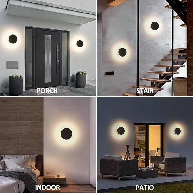 LED Wall Light Indoor Outdoor Modern Sconce Black Modern Outdoor Wall Lights - Image 5