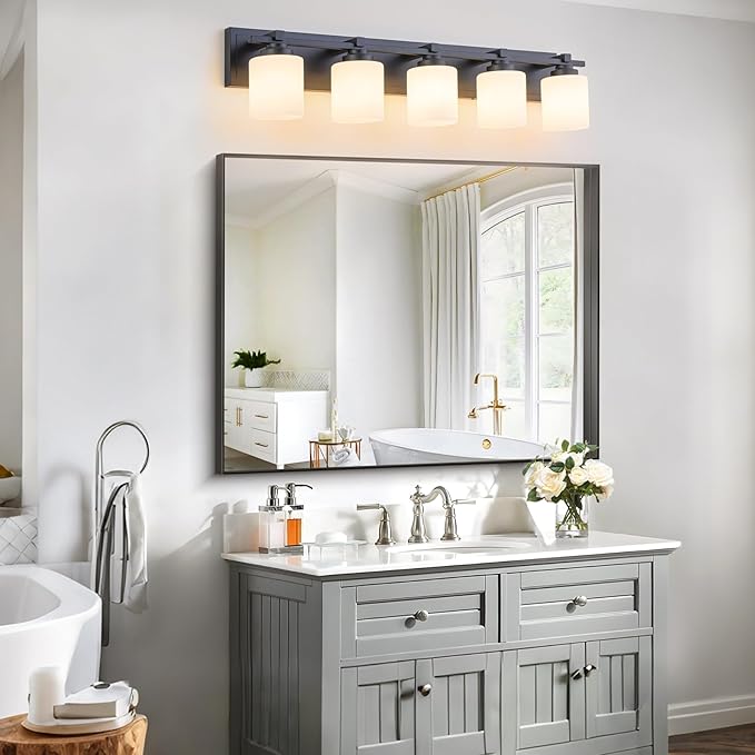 5 Light Modern Bathroom Light Fixtures Over Mirror, E26 Socket - Image 2