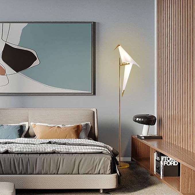 MORE CHANGE 62-Inch Modern Bird Floor Lamp, Origami Bird Lamp Gold Standing Lamp - Image 7