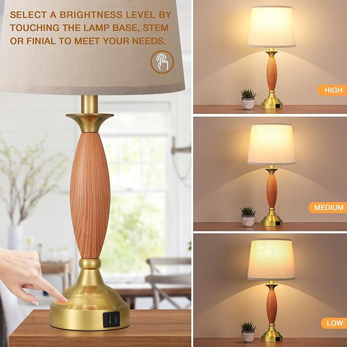 Seealle Lamps for Bedrooms Set of 2 - Image 2