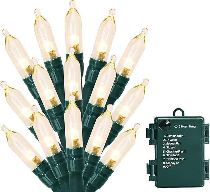 Christmas Light, 33ft 100 LED Battery Operated String Lights by ASENEK