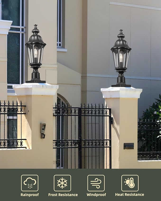 HWH Outdoor Post Lights Lamp Post Light Fixture, Exterior Column Pillar Lights - Image 4