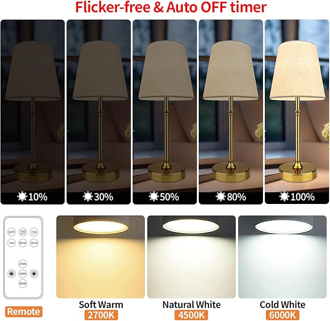 BLUEYE Rechargeable Table Lamps, Remote Control, 2700K-6000K, No Flicker - Image 3