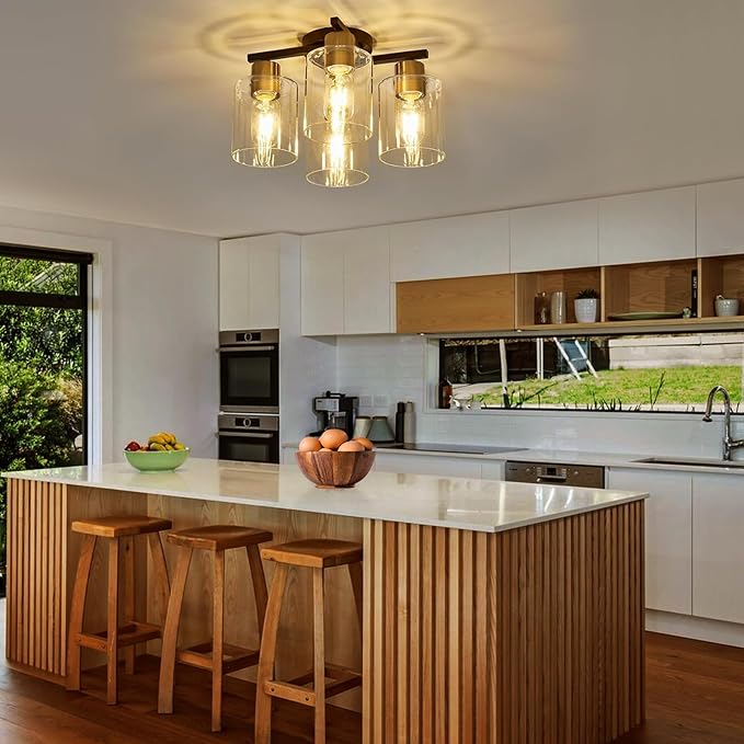 4-Light Semi Flush Mount Ceiling Light, Farmhouse Ceiling Light - Image 2