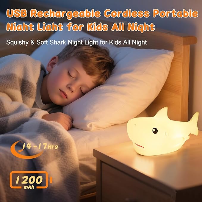 ZKLiLi Remote Shark Night Light, Cute Silicon Night Light - Image 7