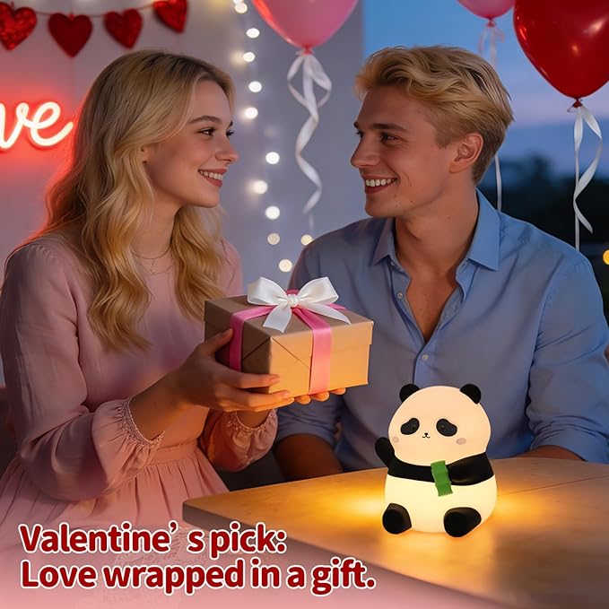 Panda Night Light, 50-Hour Battery & Pat-to-Change Brightness, Squishy Silicone - Image 5