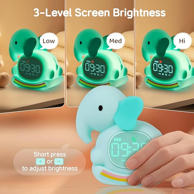 Alarm Clock for Kids with Night Light, Sleep Training Clock Time to Wake Clock - Image 6