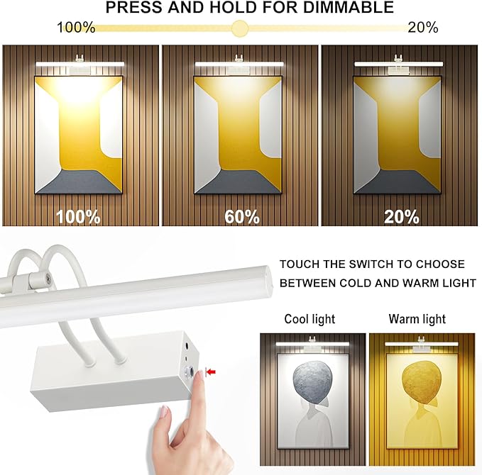 Picture Light, Picture Lights for Wall Cordless, Battery Wall Lights for - Image 3