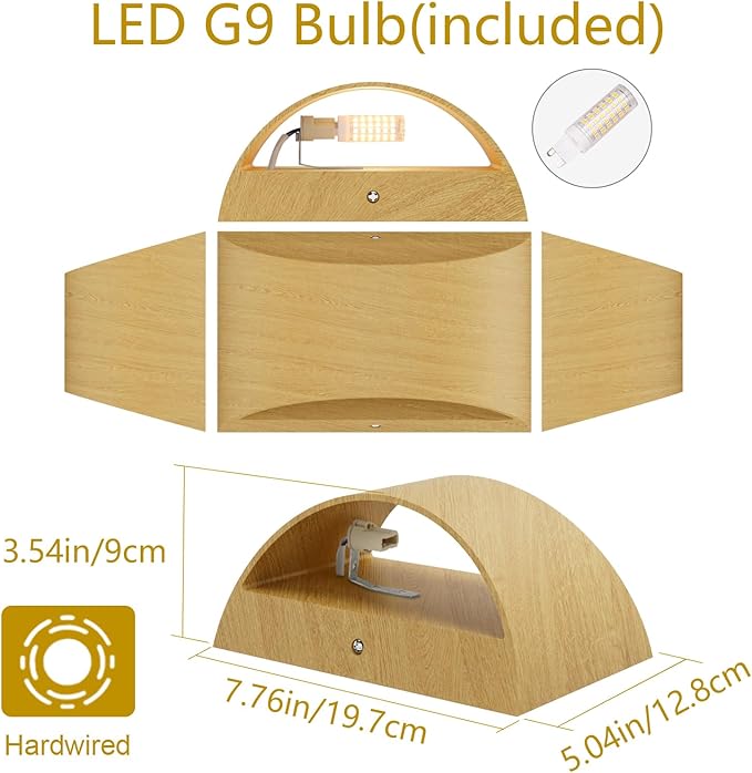 Aipsun Aluminum Modern LED Wall Sconce Hardwired Interior Wall Lights Set of 2 - Image 7
