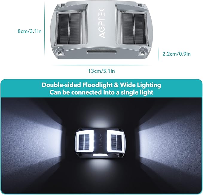 AGPTEK Solar Driveway Lights 20 Pack, Outdoor Deck Dock Marine LED Solar - Image 7