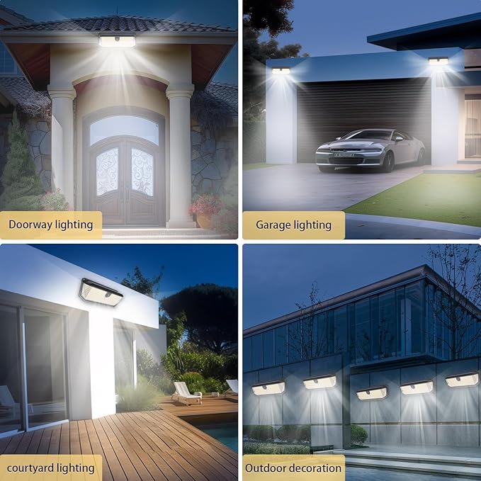 Solar Lights Outdoor, 4000LM 380 LEDs Solar Motion Lights Outdoor Waterproof - Image 8