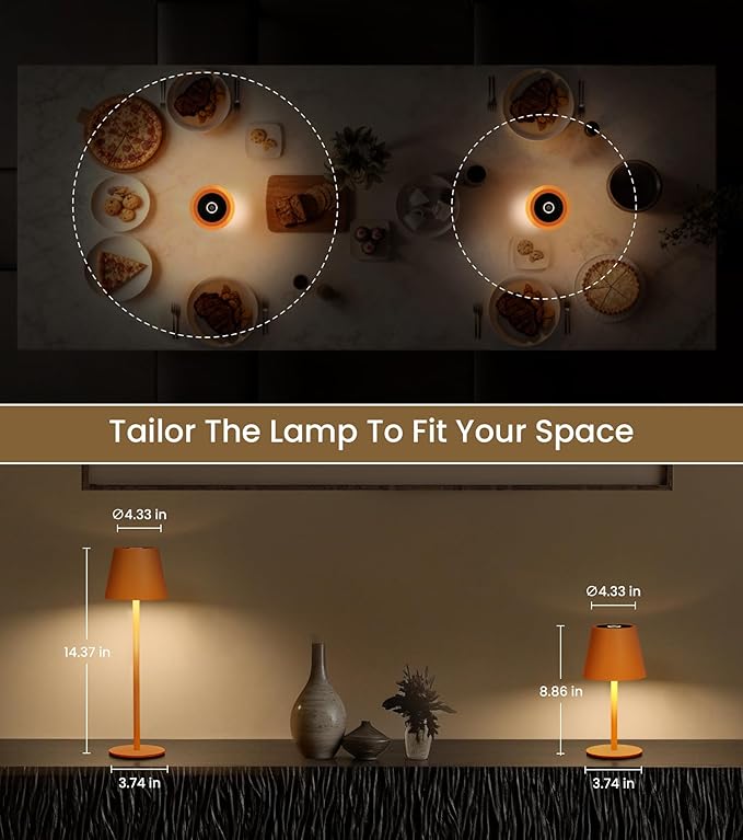 3 Pack Cordless Table Lamp, Portable Battery Operated Lamp - Image 6