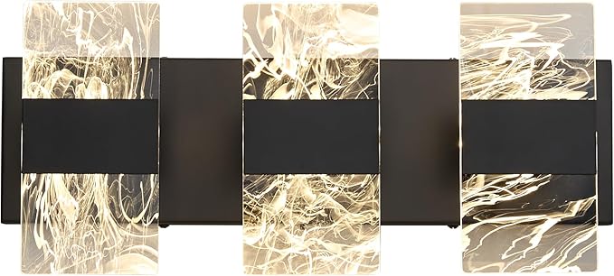 Modern LED Bathroom Light Fixtures Dimmable 3-Light Black Vanity Light - Image 9