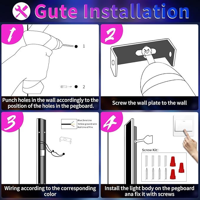 39inch Modern Long Wall lights Outdoor, 10 Colour Variations Dimmable Wall - Image 8