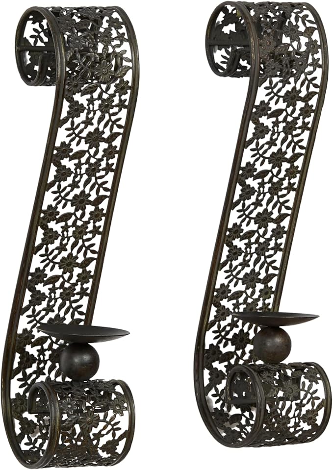 Touch of Class Classic Elegant Scrolling Diandre Metal Wall Sconce Pair by TouchofClass