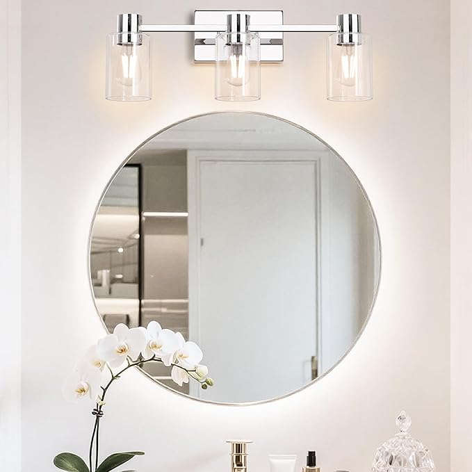 3-Light Modern Vanity Light Fixtures Over Mirror, Polished Chrome Bathroom - Image 7