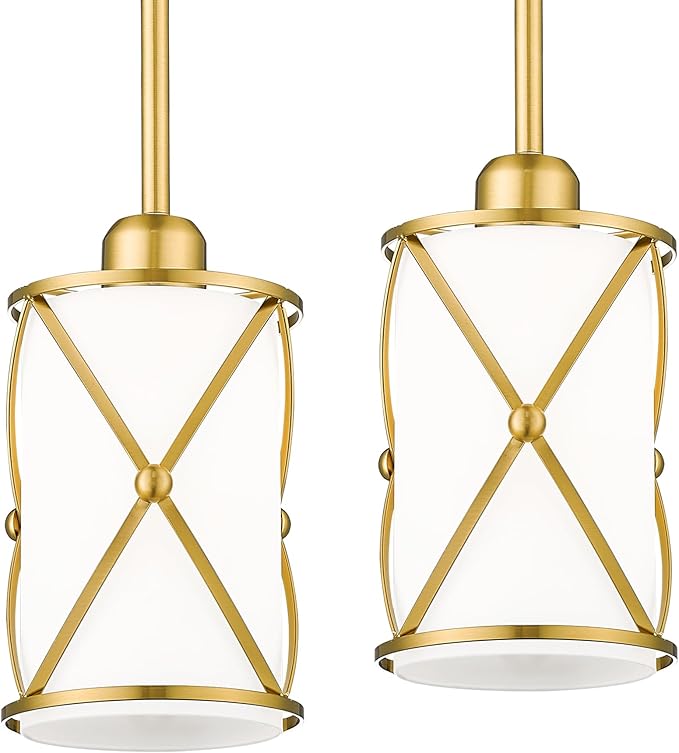 Brushed Gold Pendant Lights Kitchen Island, Modern 2 Pack Pendant Light - Image 8