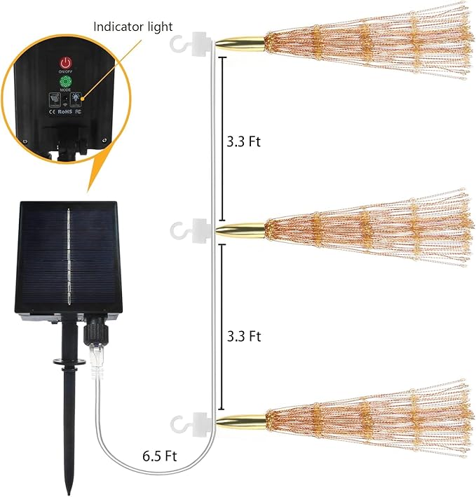 3 Pack 600 LED Solar Starburst Sphere Lights Remote Control, LED Firework Light - Image 6