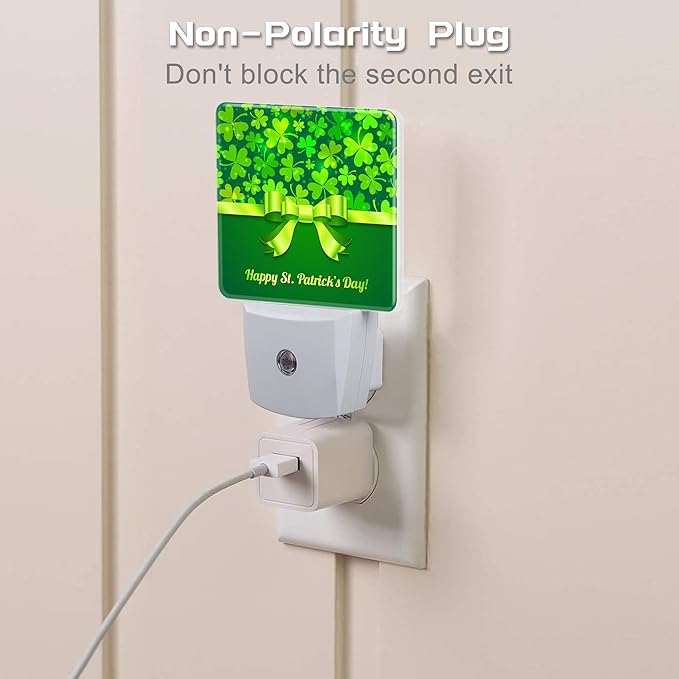 Happy St Patrick's Day Night Light Plug into Wall, 0.5w Energy Saving Sleep - Image 3