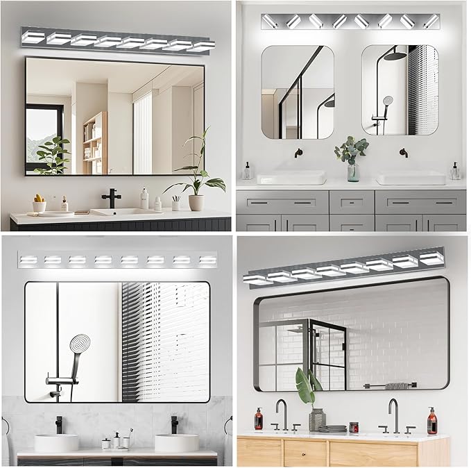 IZORRO LED Modern Bathroom Lights Fixtures, Chrome Acrylic Wall Lighting - Image 7