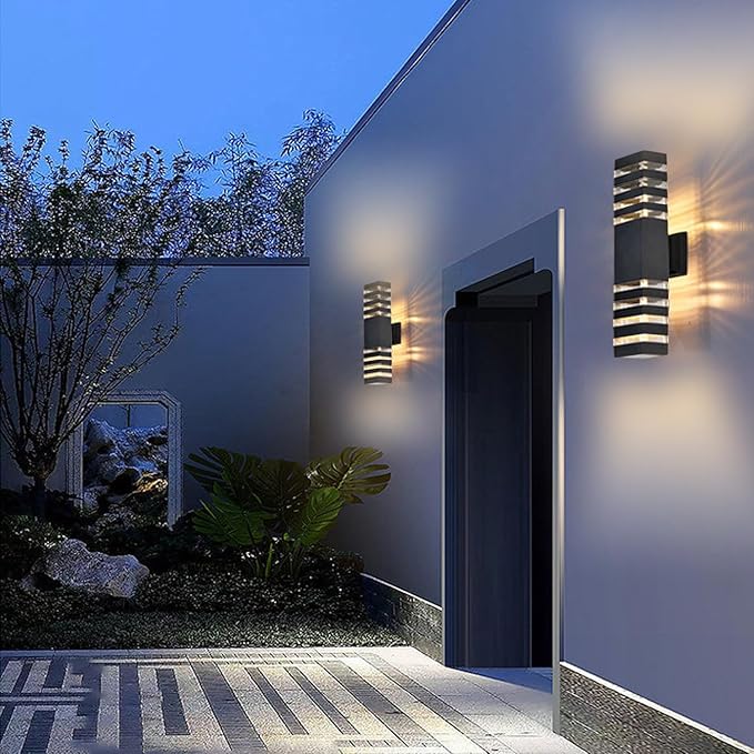 4Pack 18inch LED Square Up & Down Wall Lights, 24W Outdoor Wall Light 4000K Day - Image 8
