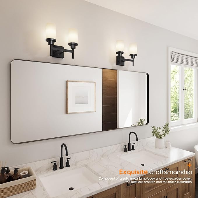 Wall Light Fixtures Matte Black Bathroom Vanity Lights Over Mirror - Image 8