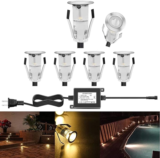 LED Deck Lights 0.7" Tiny Deck Driveway Light Dock Path Step Road Light Outdoor by QACALEDOutdoorRecessedDeckLightingKits