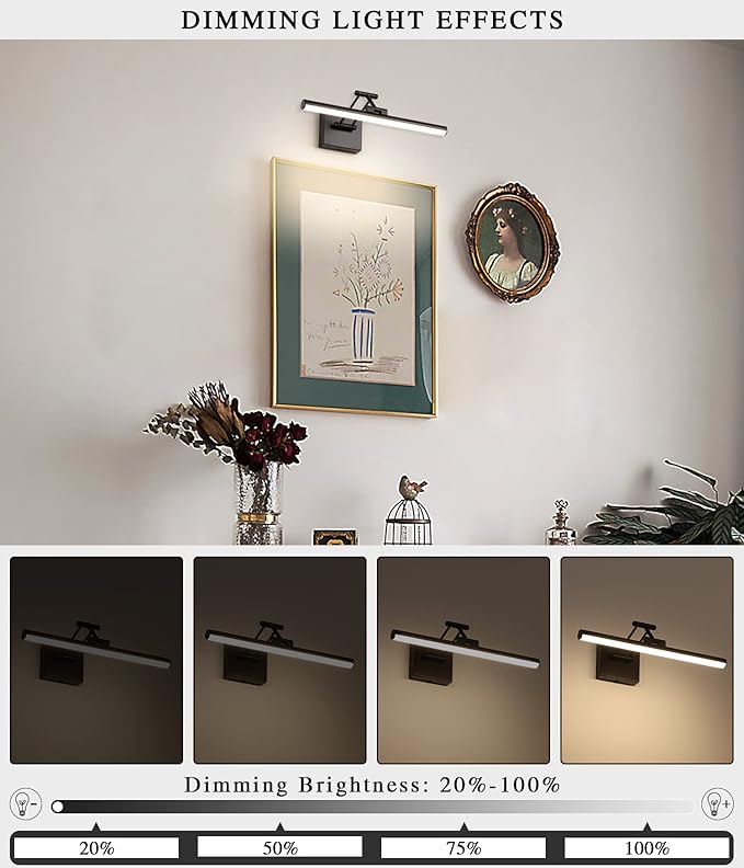 Joossnwell LED Picture Lights for Paintings Dimmable 15.5 Inch Long Hard-Wired - Image 3