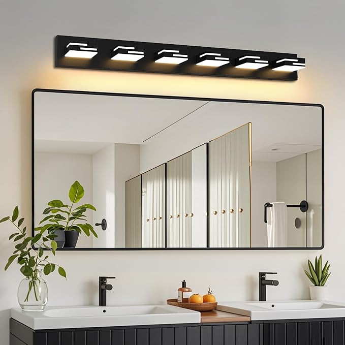 LED Modern Bathroom Vanity Light Fixtures 6-Light 5CCT Dimmable Matte Black - Image 5