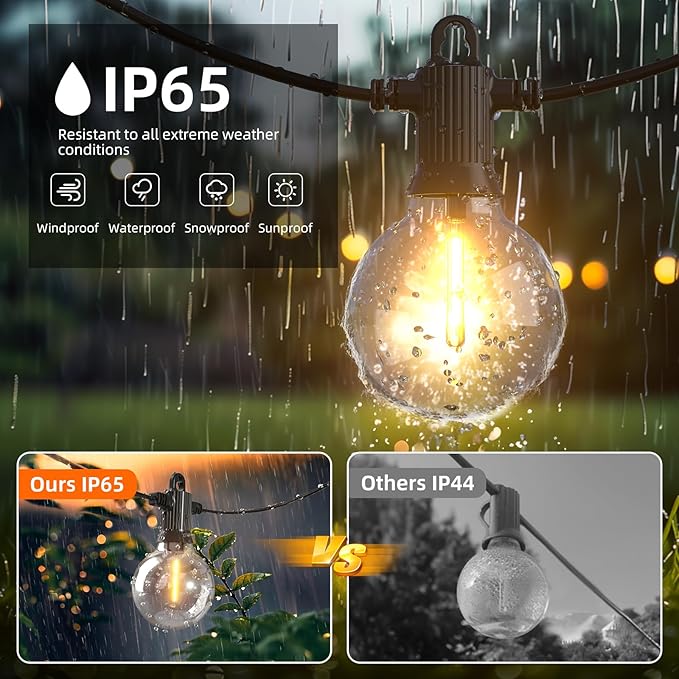Kawaya 240FT Outdoor Lights String LED Patio Light Waterproof Dimmable G40 - Image 3