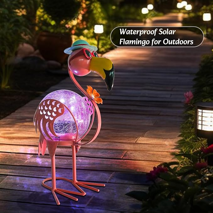 MUMTOP Flamingo Solar Lights Outdoor, Decorative Waterproof LED Solar Lanterns - Image 2