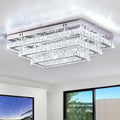 Finktonglan Modern Crystal LED Ceiling Light Fixture 20” Rectangular Flush by Finktonglan