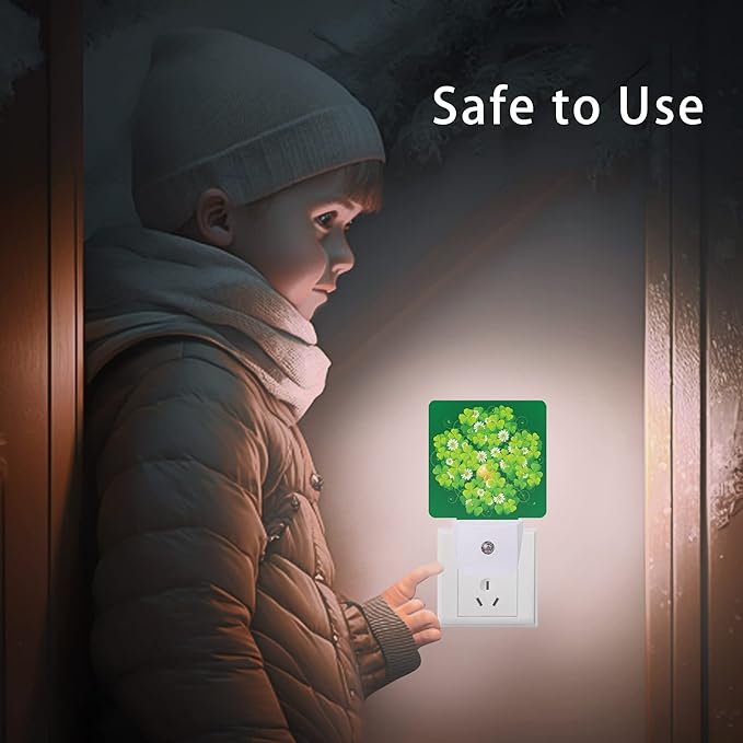 St Patrick's Day Night Light, Happy Green Clover Night Lights Plug into Wall - Image 8