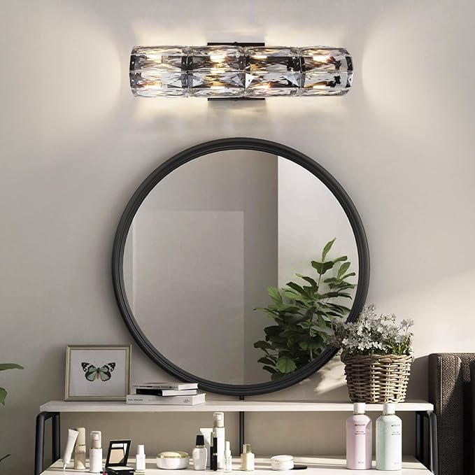 Crystal Wall Sconce, Indoor Modern Sconces Wall Lighting, Matte Black Wall - Image 7