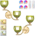 Battery Operated Wall Sconce, 2-Lights Vinatge Brass Wall Lighting by Shenmoyl