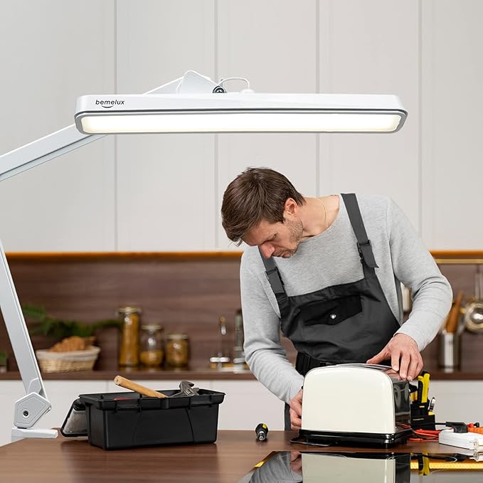 LED Architect Desk Lamp with Clamp, Metal Swing Arm 2000 Lumens Dimming Office - Image 6
