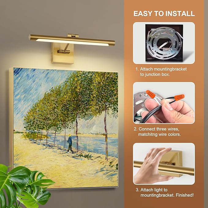 Joosenhouse LED Picture Light Fixtures Dimmable 16.53" Inch Modern Metal - Image 2