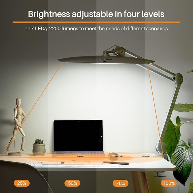 LED Desk Lamp with Clamp, Dimming Task Lamp - Image 2
