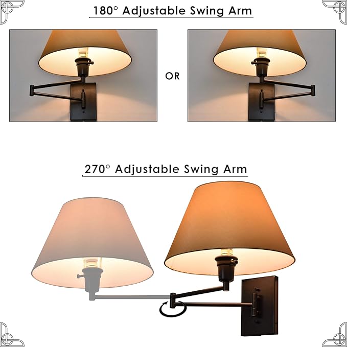 Kira Home Cambridge 15" Swing Arm Wall Lamp - Image 2