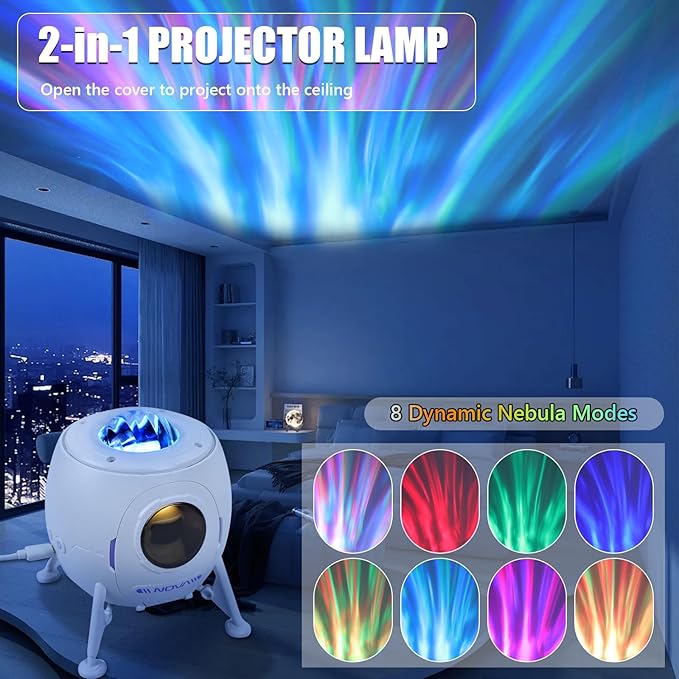 Lander Astronaut Projector Night Light, Built-in Speaker Space Man Buddy LED - Image 2