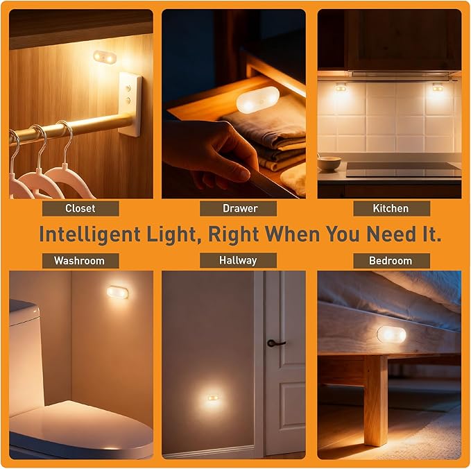 Rechargeable Motion Sensor Night Light, 2-Color White & Warm Toilet Light - Image 2