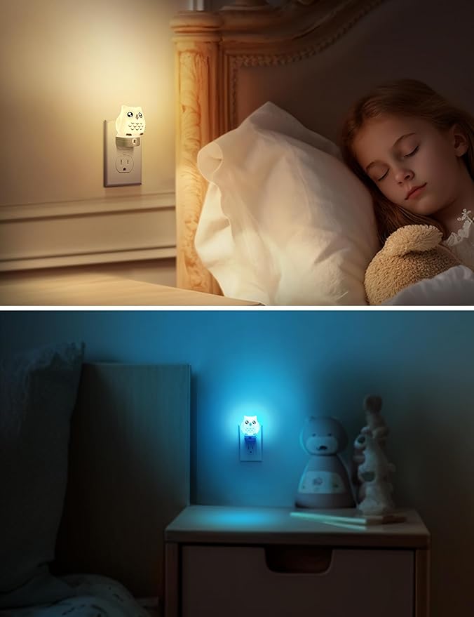 L LOHAS LED Owl Night Light for Kids, 3D Owl Night Light Plug in Wall, Dusk to - Image 7